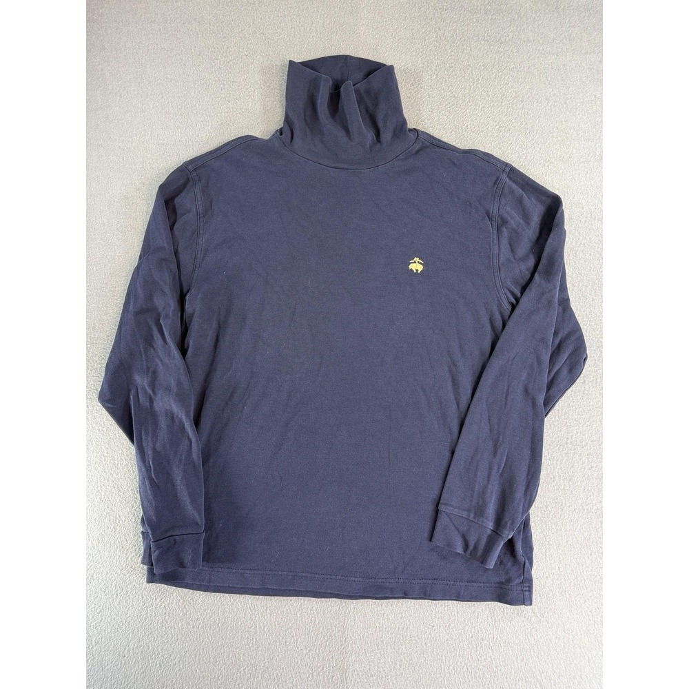 Brooks Brothers Shirt Mens M Blue Long Sleeve Cotton Turtleneck Casual Logo